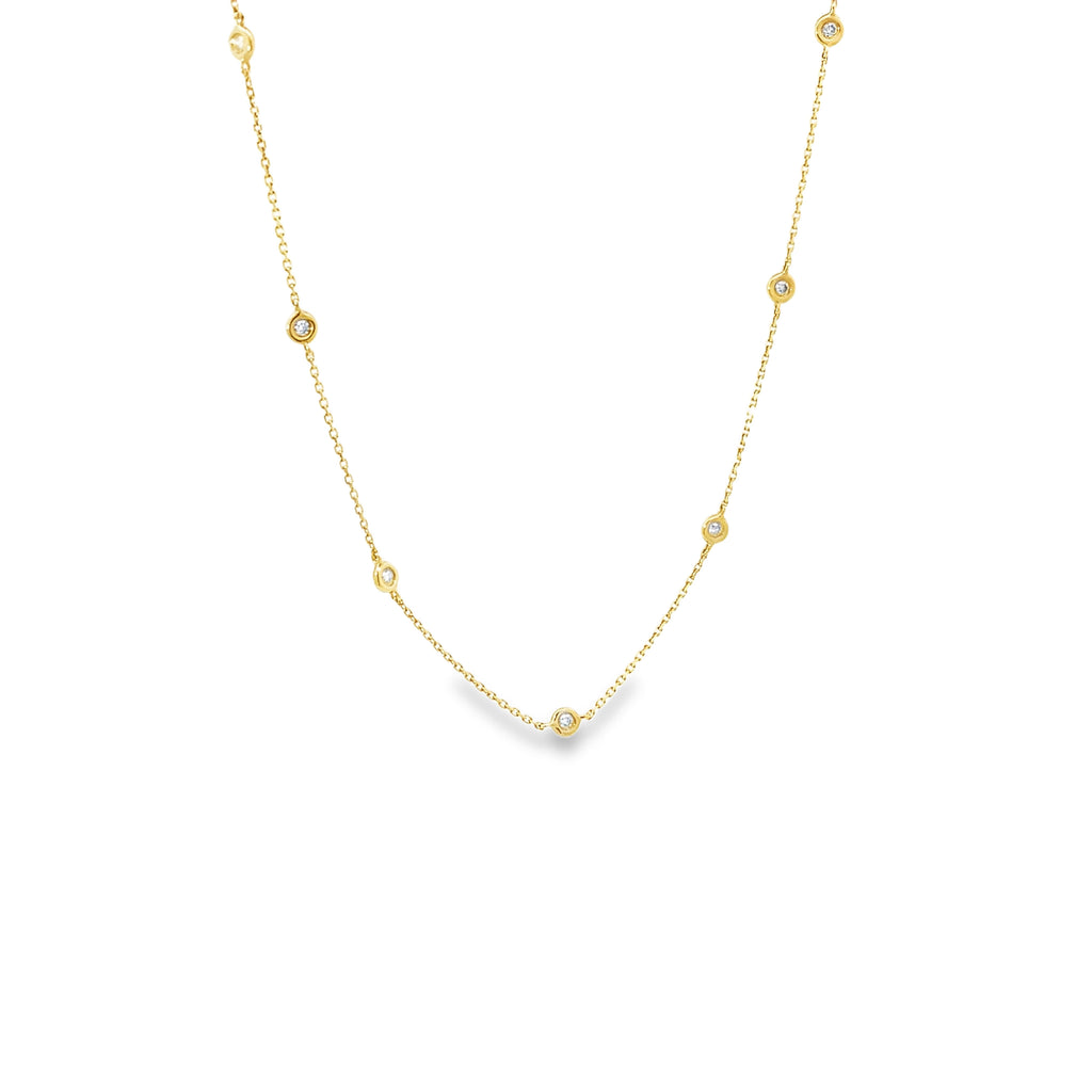 Collar Diamantes con Bisel Oro 14k