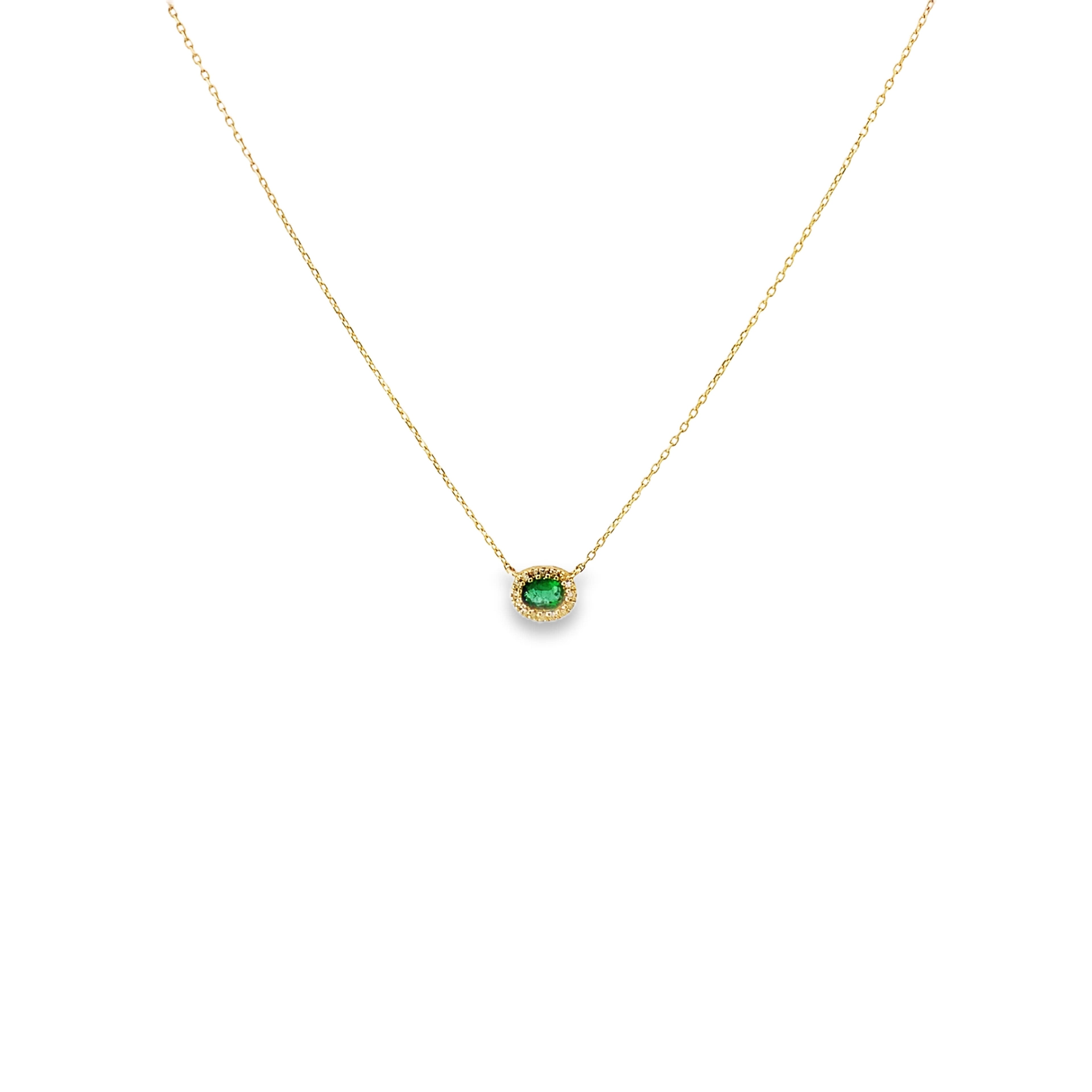 Oval Gemstone & Diamond Halo Necklace