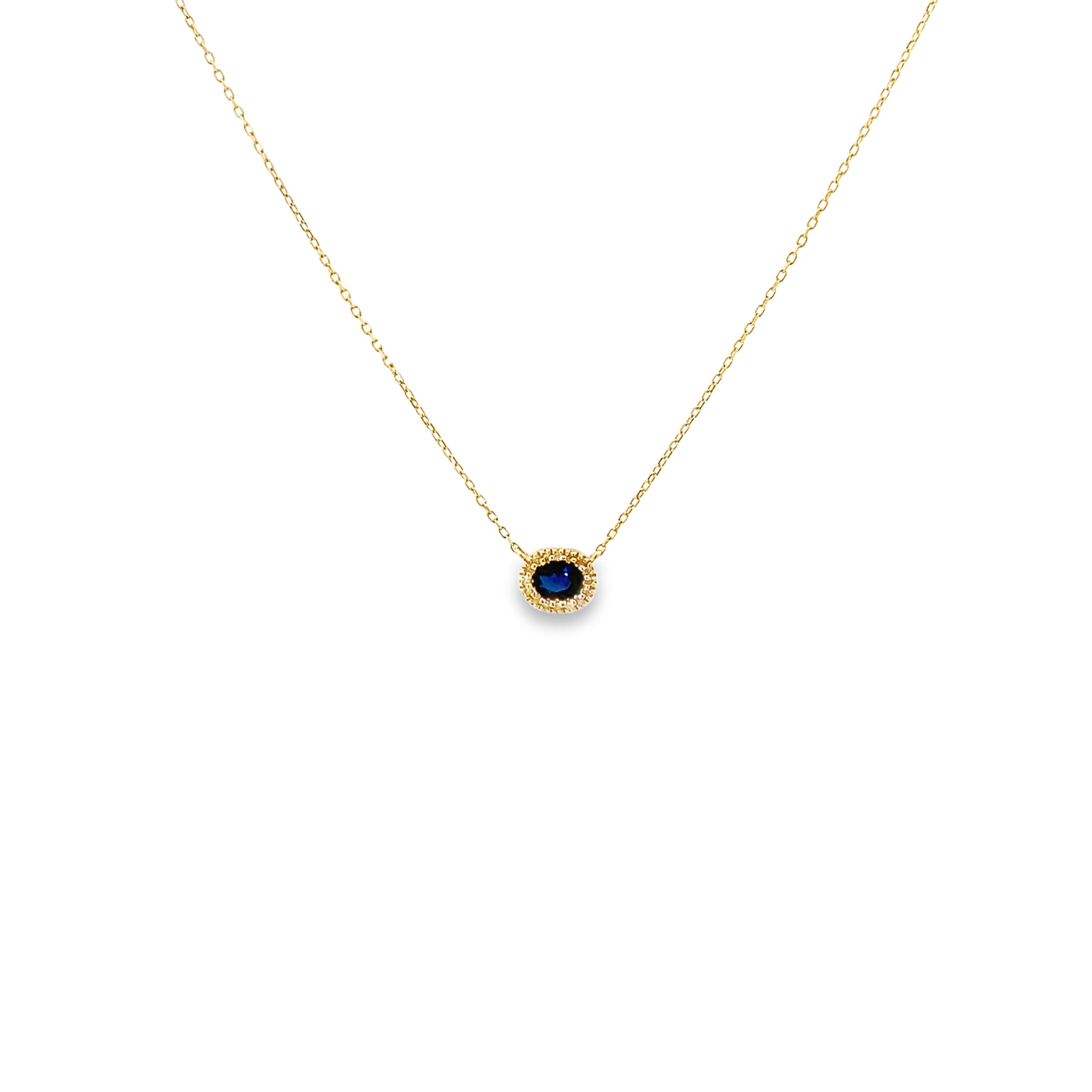 Oval Gemstone & Diamond Halo Necklace