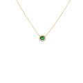 Oval Gemstone & Diamond Halo Necklace