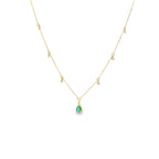 Collar de Esmeralda Gota con Diamantes Oro 14k