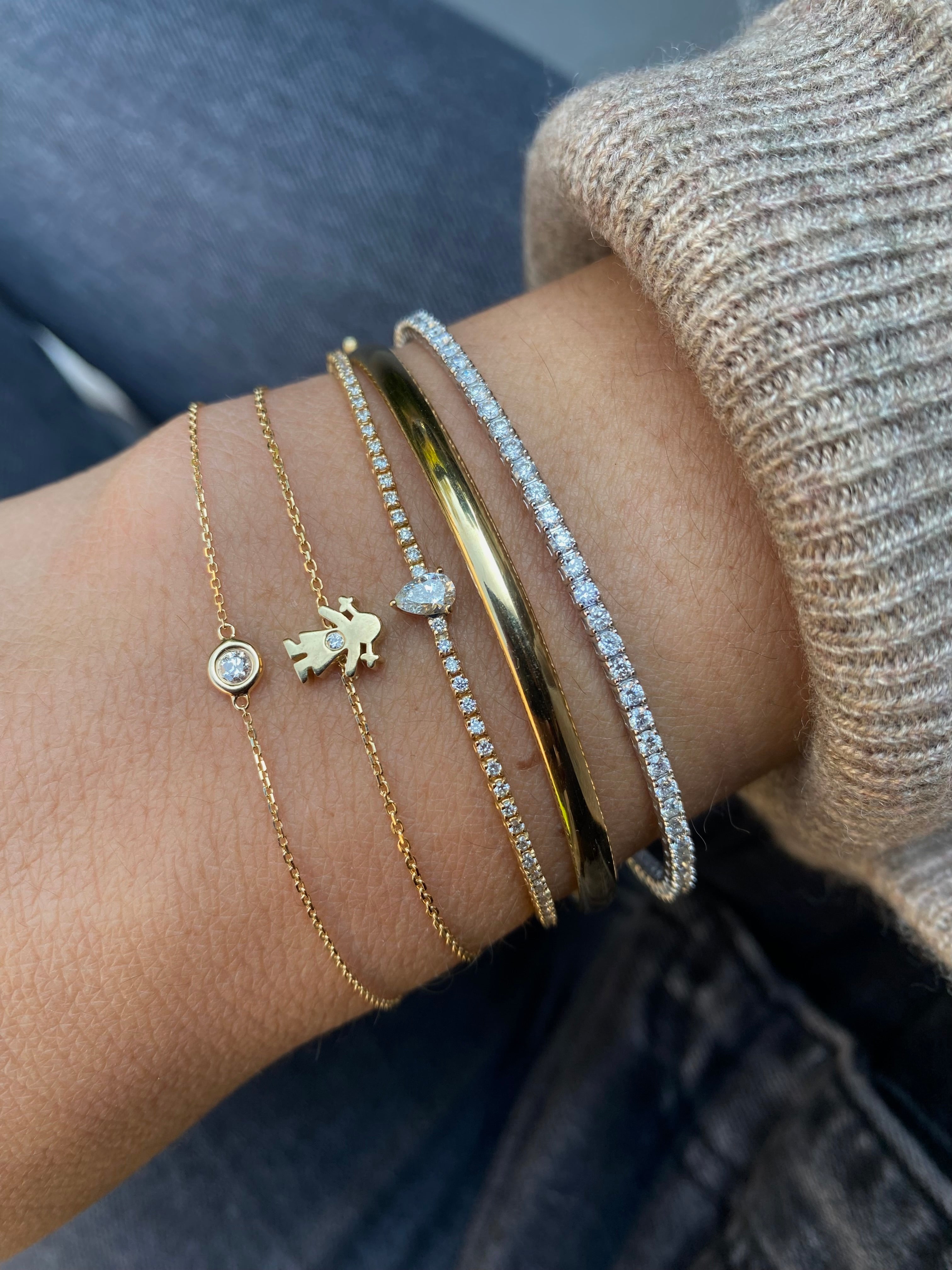 Pulsera de diamantes en soliario
