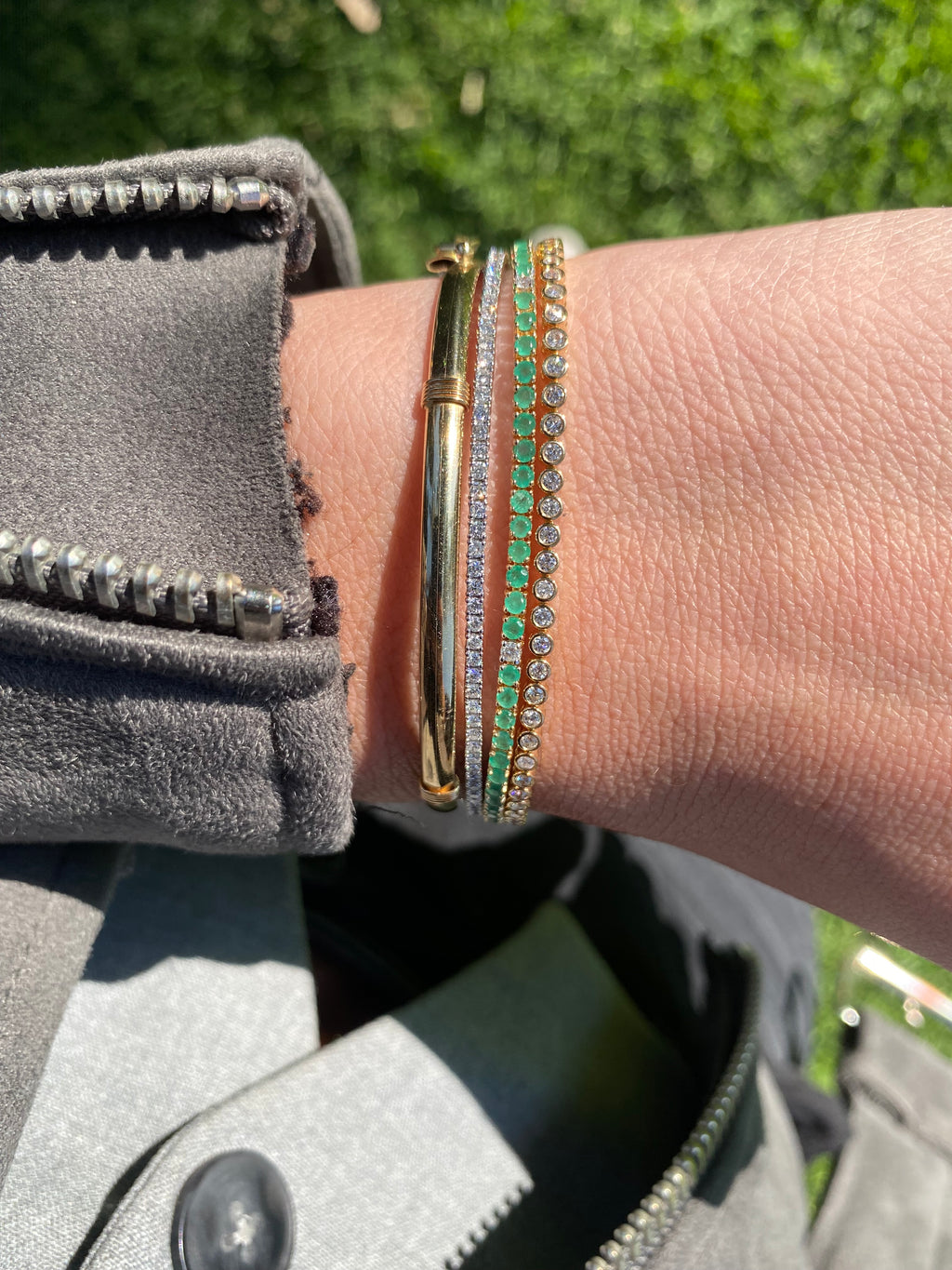 Pulsera Tennis de Esmeraldas Oro 14k