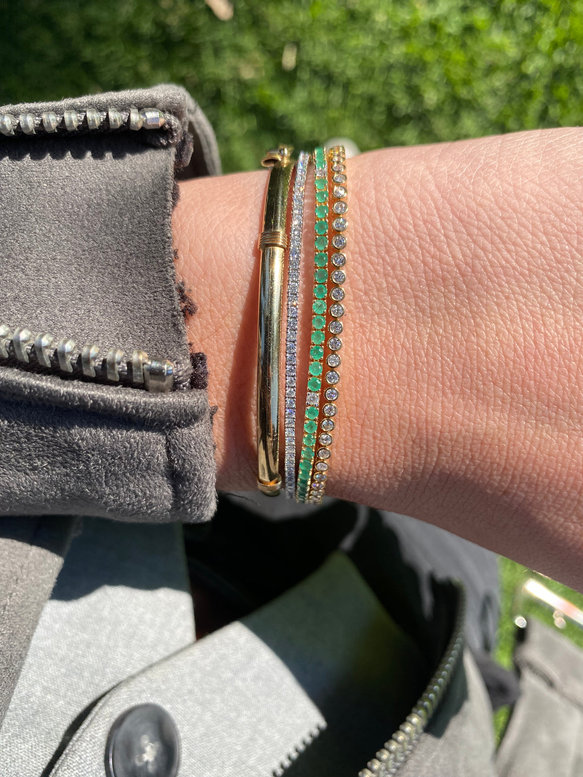 Pulsera Tennis de Esmeraldas Oro 14k