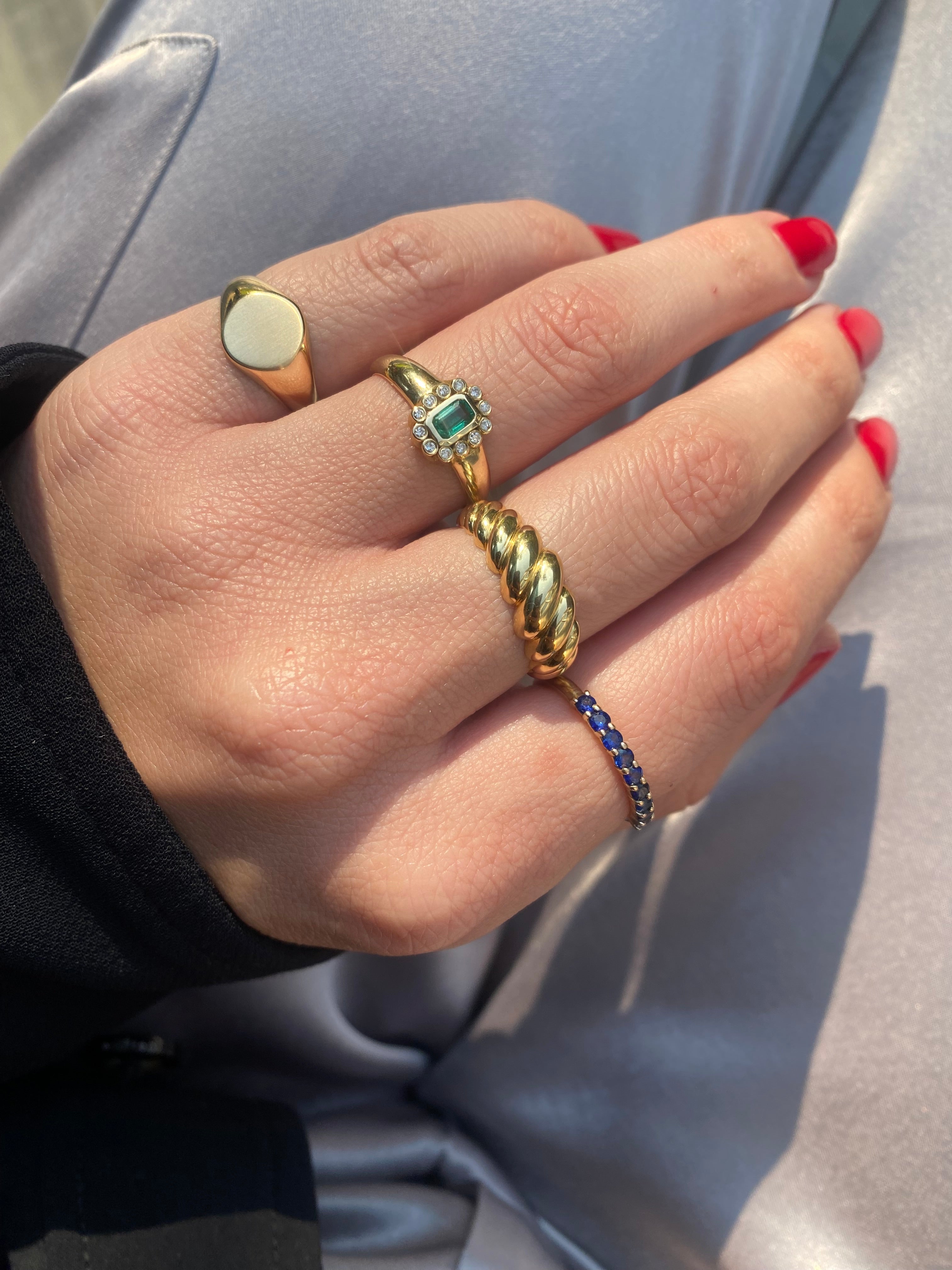 Anillo Croissant Chunky en Oro Amarillo 14K