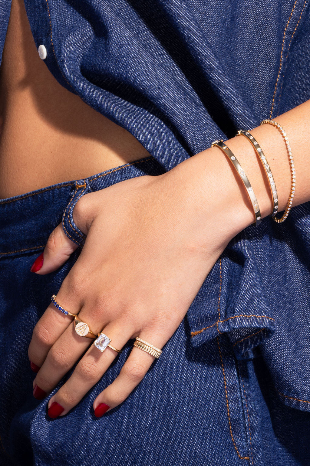 Pulsera Tennis de Esmeraldas Oro 14k