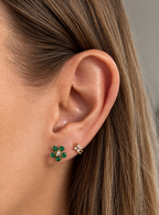 Alhena ·  Aretes de Flor con Esmeraldas y Diamantes