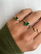 Anillo Astro con Halo de Diamantes en Oro 14K