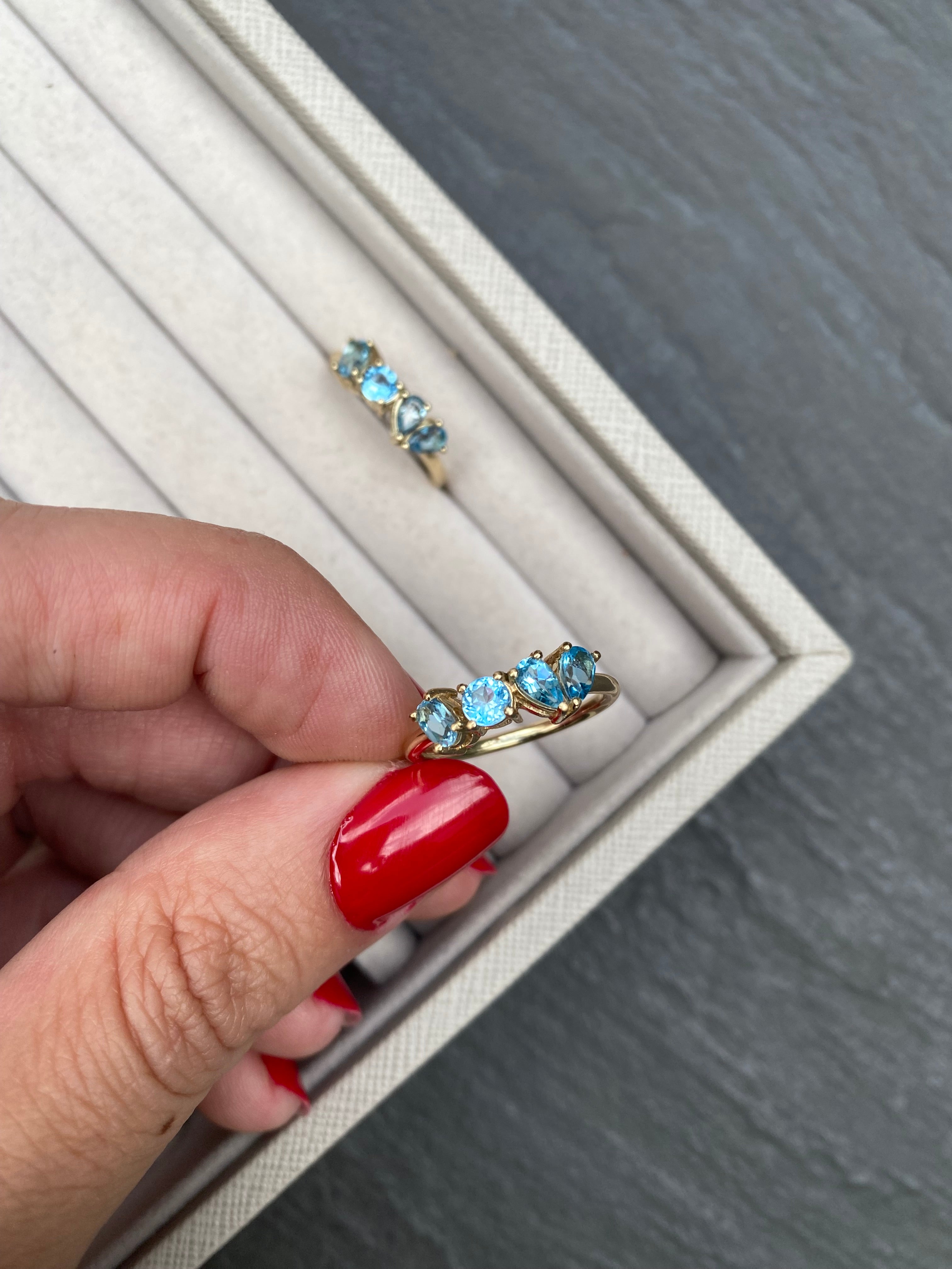 Anillo Multi-shape Topacios Oro Amarillo 14k