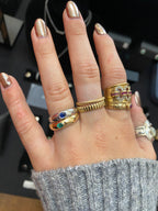 Anillo Domo con Piedra Oval en Oro 14K