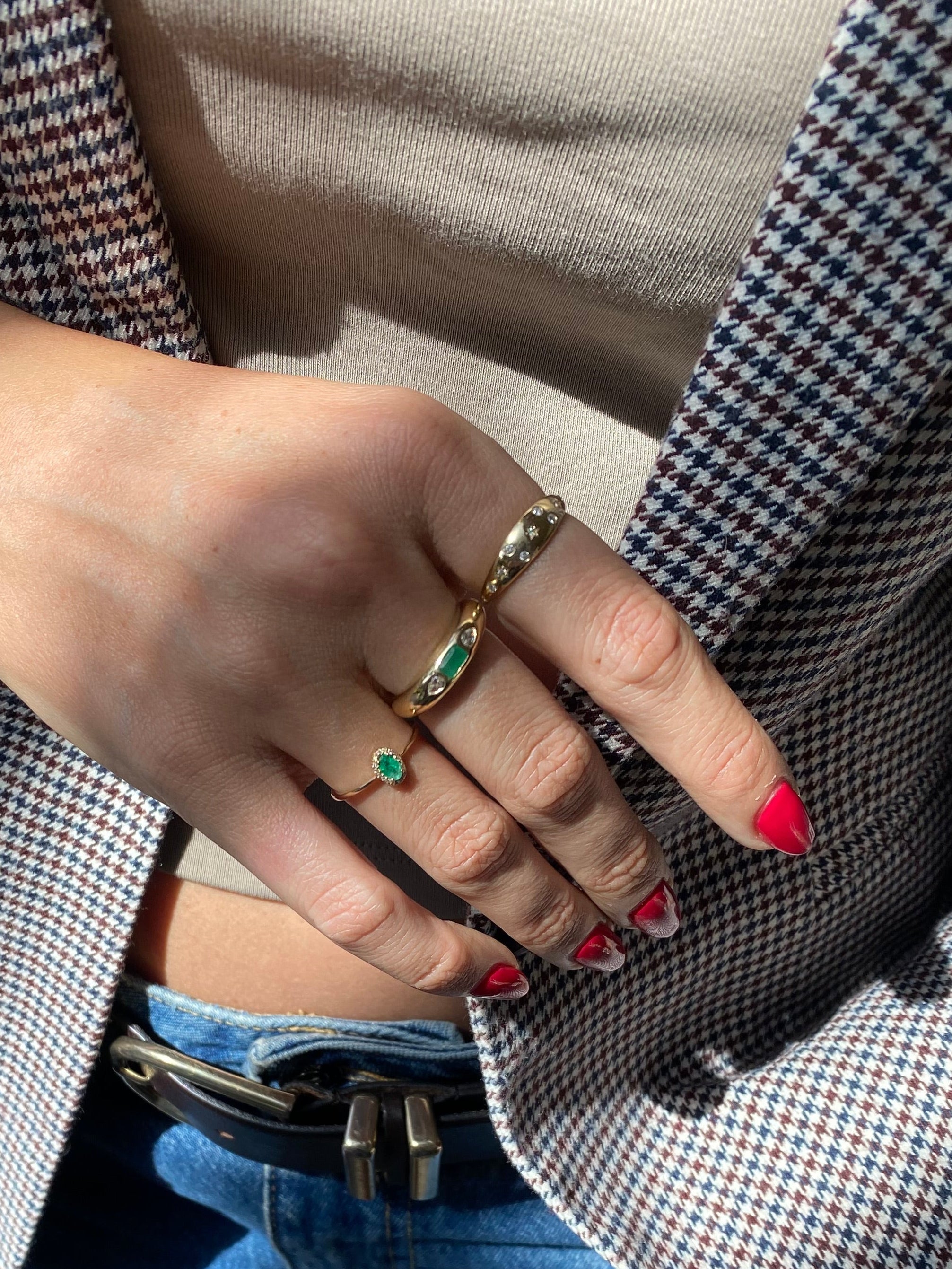 Antares Mini · Anillo con Halo de Diamantes
