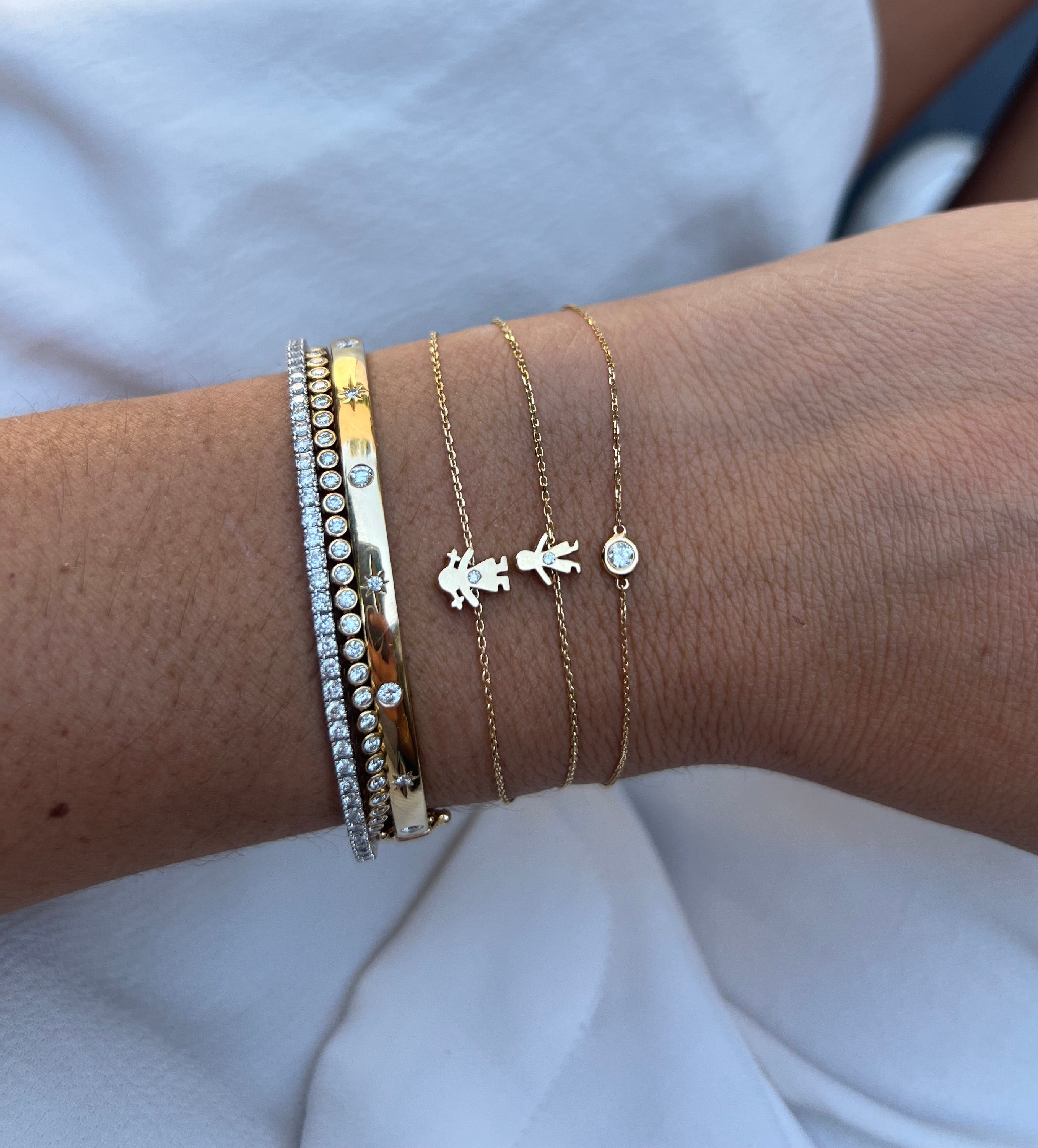 Pulsera de diamantes en soliario
