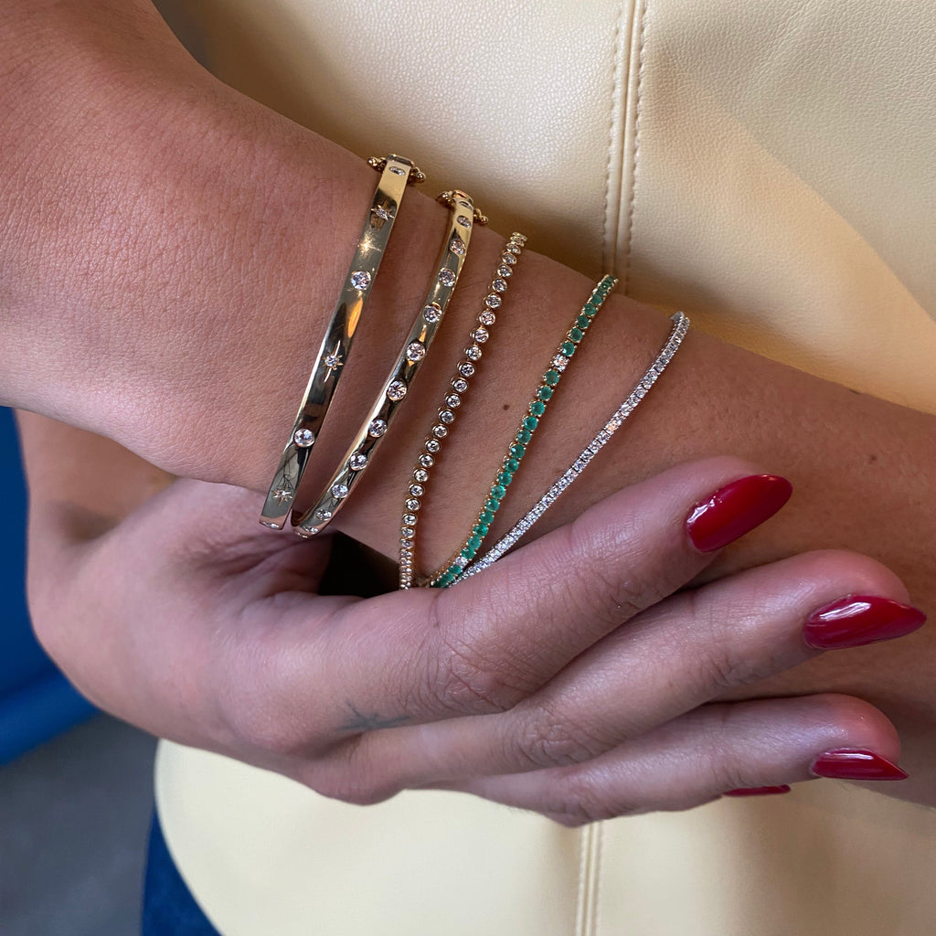 Pulsera Tennis de Esmeraldas Oro 14k