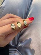 Anillo Signet Redondo en Oro Amarillo 14k