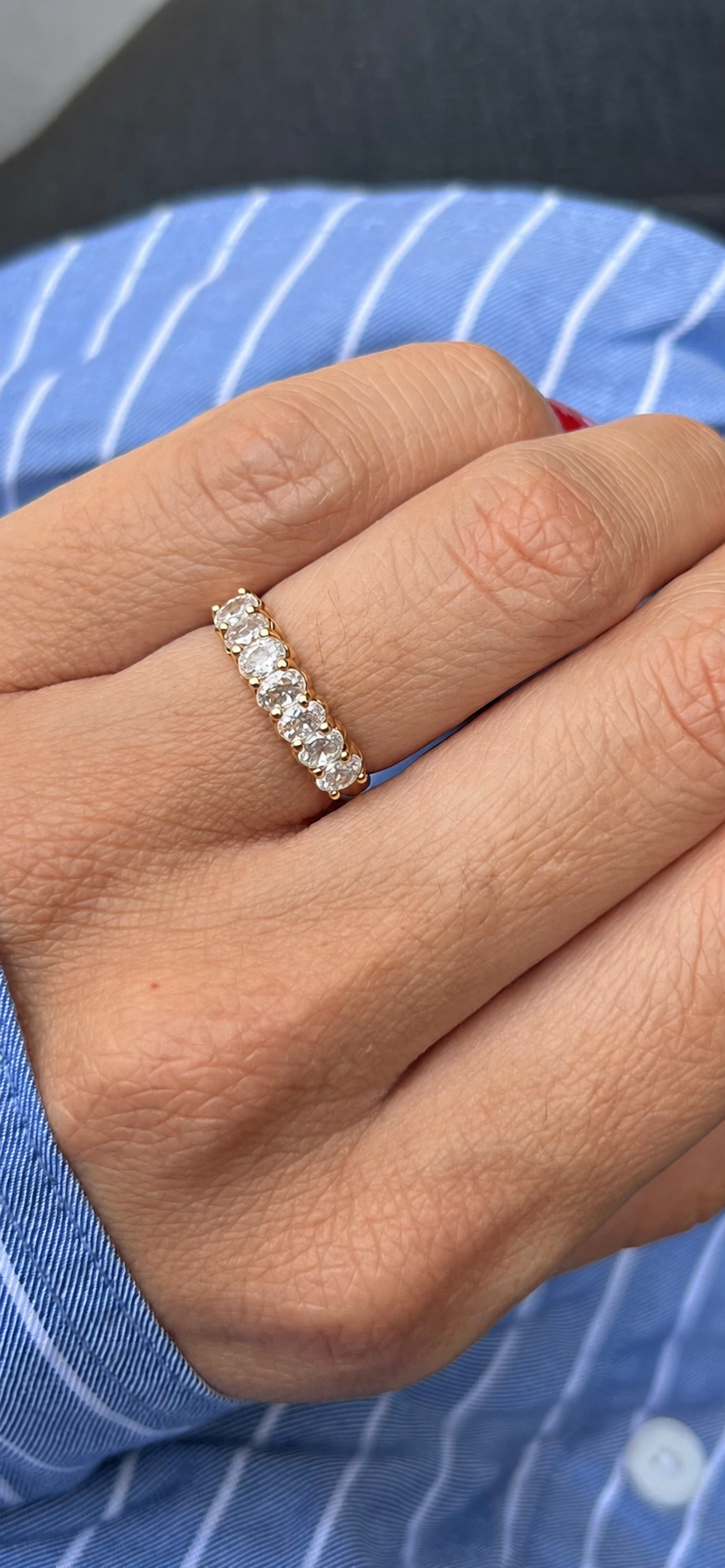 Media Churumbela con Diamantes Ovales Oro 14k