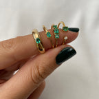 Anillo Domo con Piedra Oval en Oro 14K