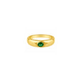 Anillo Domo con Piedra Oval en Oro 14K