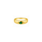 Anillo Domo con Piedra Oval en Oro 14K
