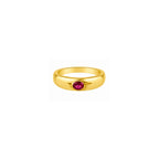 Anillo Domo con Piedra Oval en Oro 14K