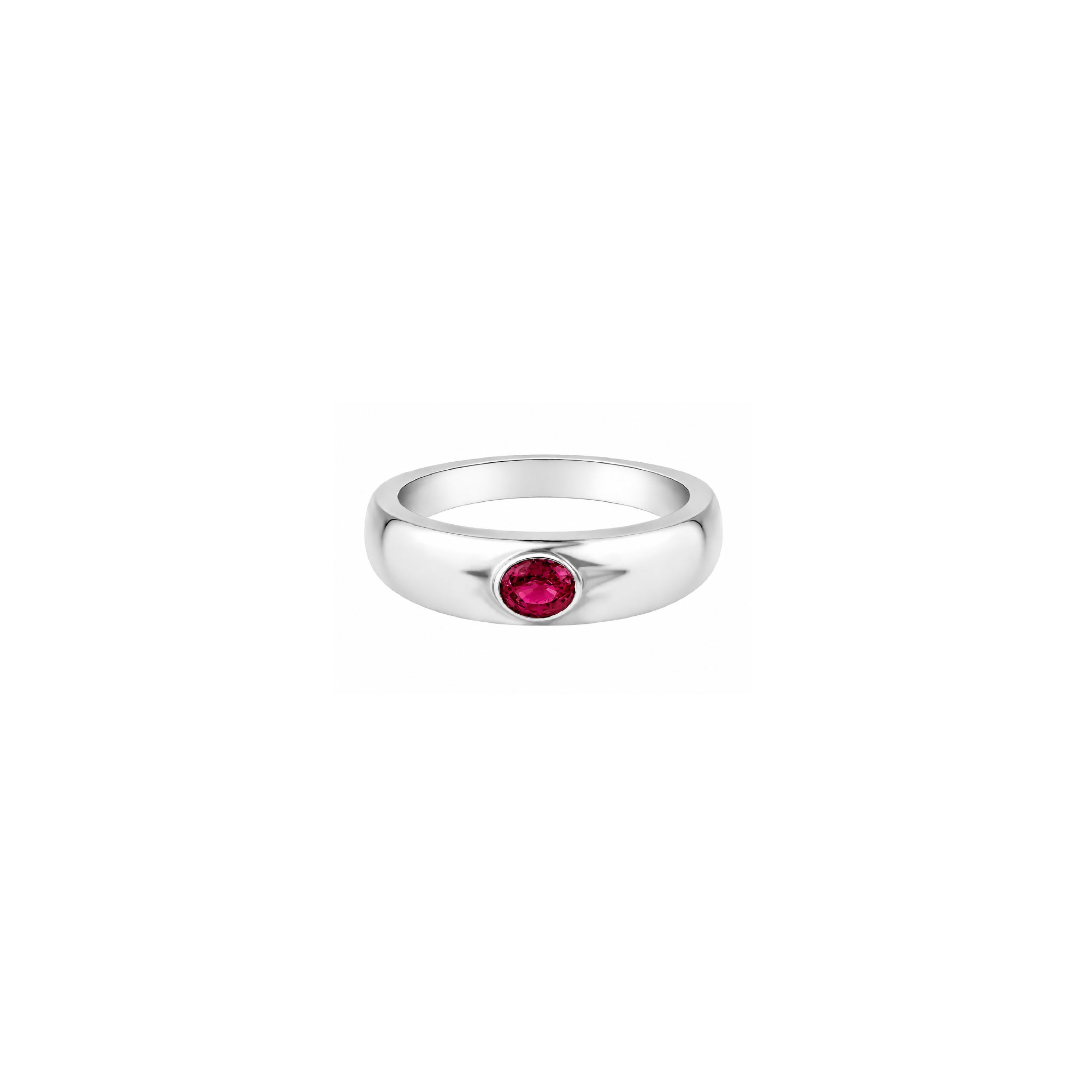 Anillo Domo con Piedra Oval en Oro 14K