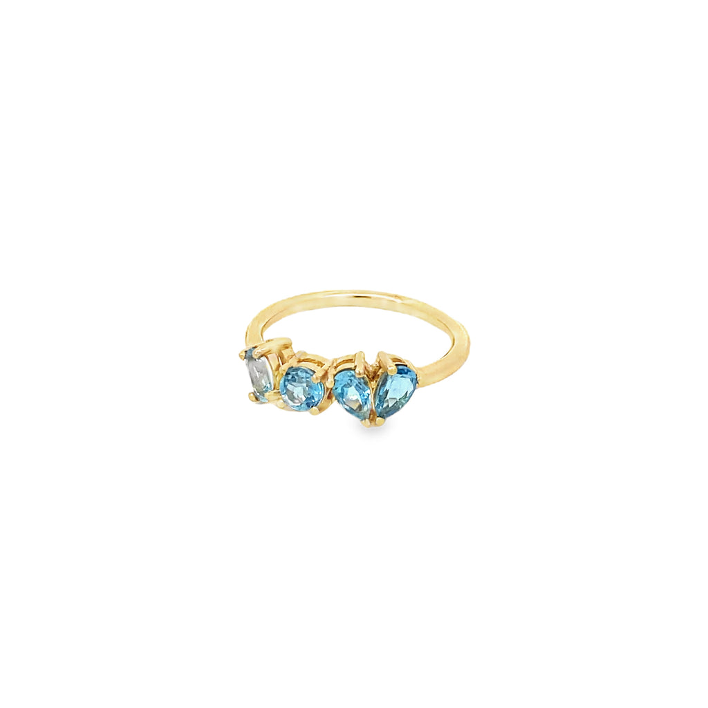 Anillo Multi-shape Topacios Oro Amarillo 14k