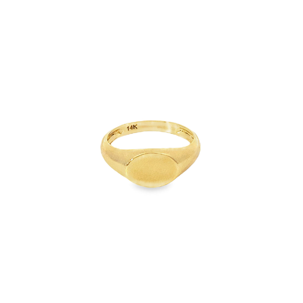Anillo Signet Oval en Oro Amarillo 14k