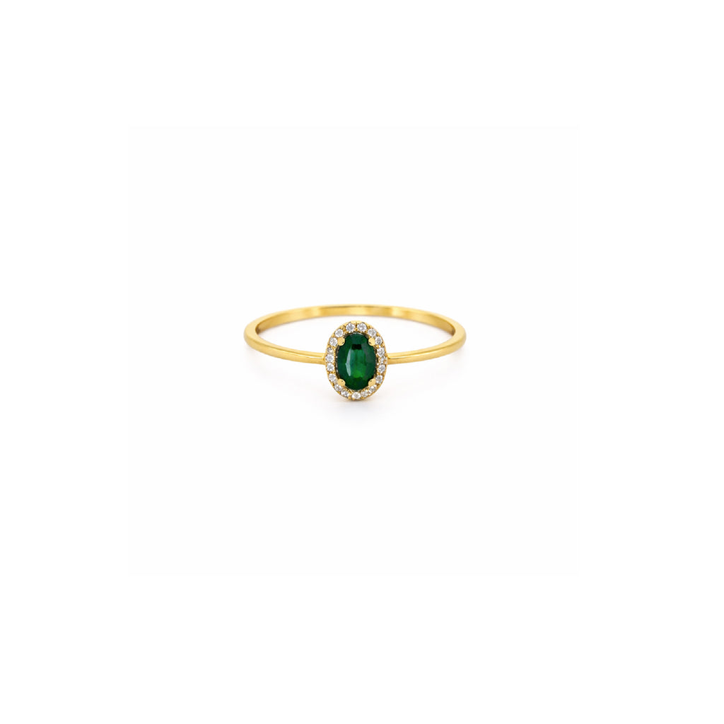 Antares Mini · Anillo con Halo de Diamantes