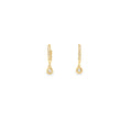 Aretes Huggie con Diamantes en Bisel en Oro Amarillo 14k