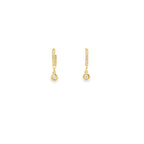 Aretes Huggie con Diamantes en Bisel en Oro Amarillo 14k