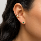 Nash · Aretes Mini Oval con Halo en Oro 14k