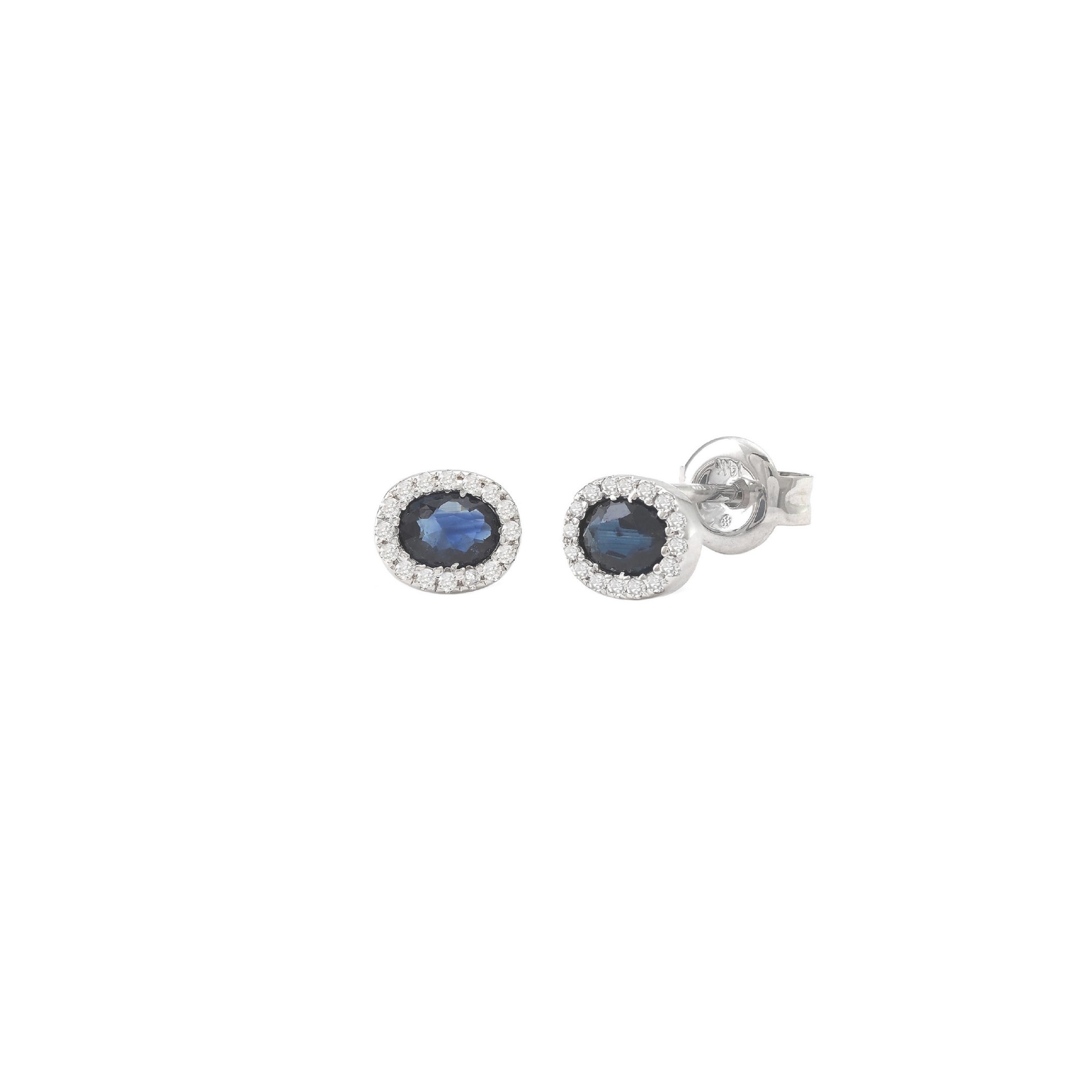Aretes Mini Oval con Halo en Oro 14k