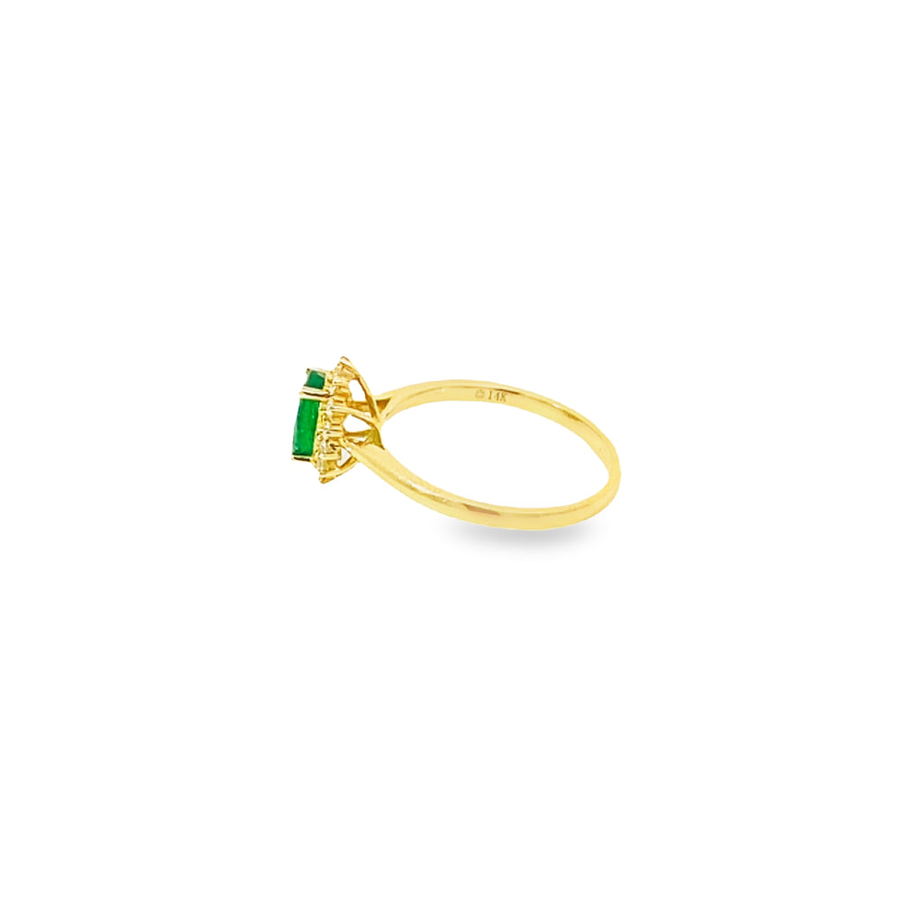 Anillo Astro con Halo de Diamantes en Oro 14K