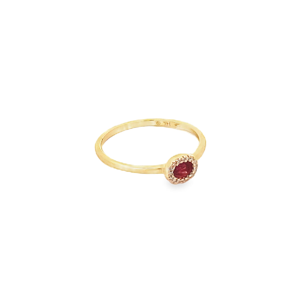 Atria · Anillo con Halo de Diamantes en Oro 14k
