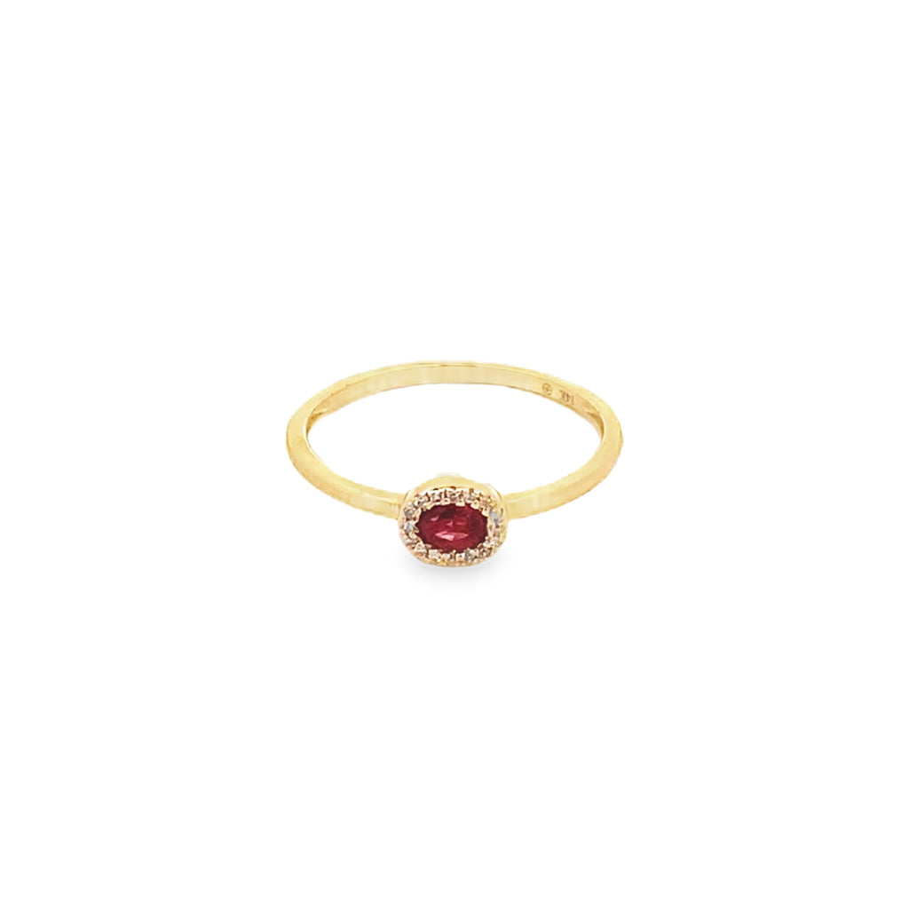 Atria · Anillo con Halo de Diamantes en Oro 14k