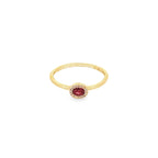 Atria · Anillo con Halo de Diamantes en Oro 14k