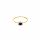 Atria · Anillo con Halo de Diamantes en Oro 14k