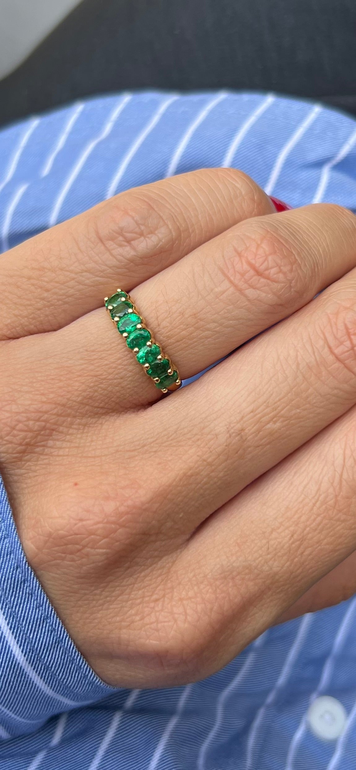 Media Churumbela Piedras Ovales Oro 14k