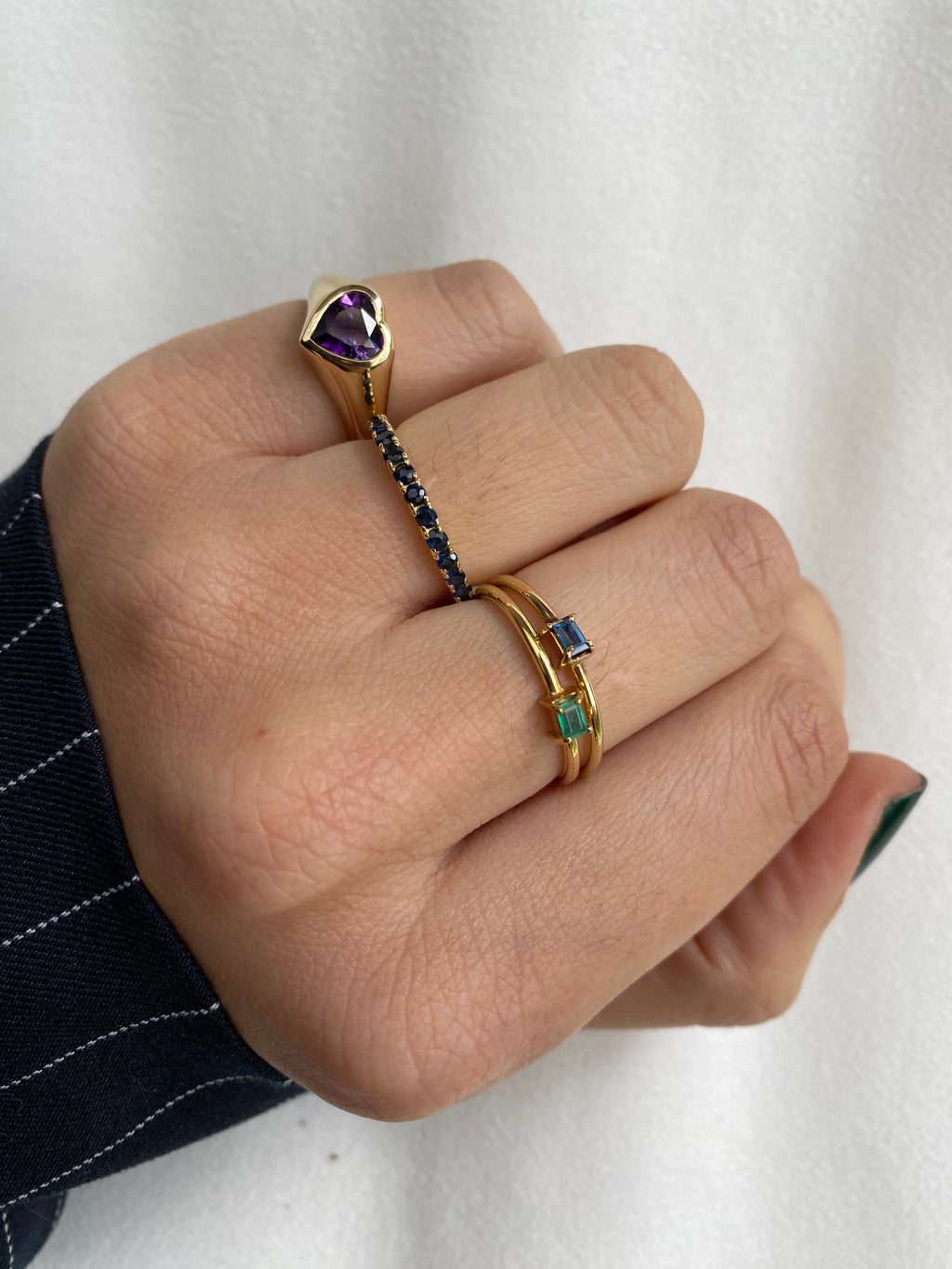 Anillo Afrodita Amatista Corazón en Oro 14K