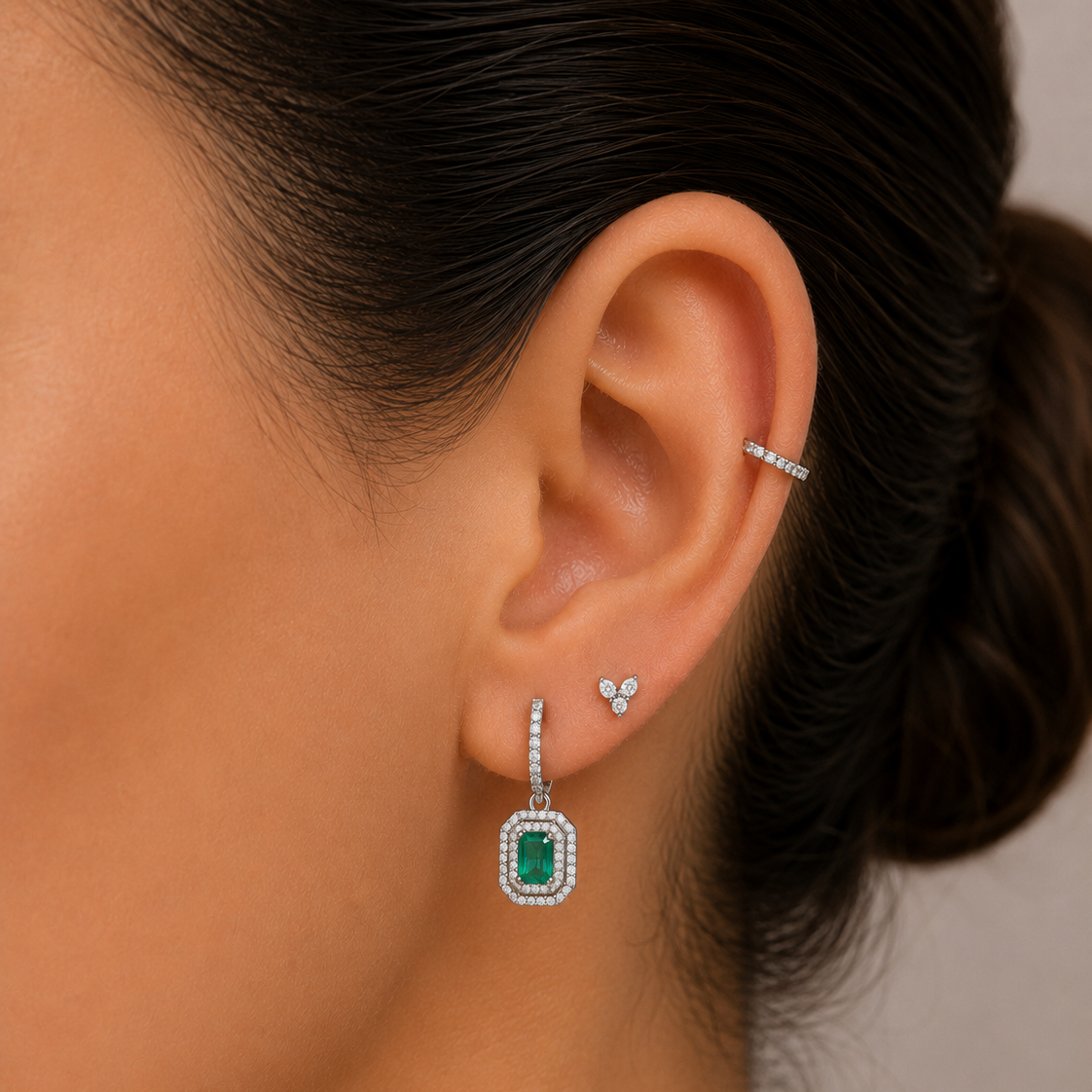 Aura · Aretes con Esmeralda & Diamantes