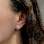 Aretes Ilusión Redondos Oro Blanco 14K