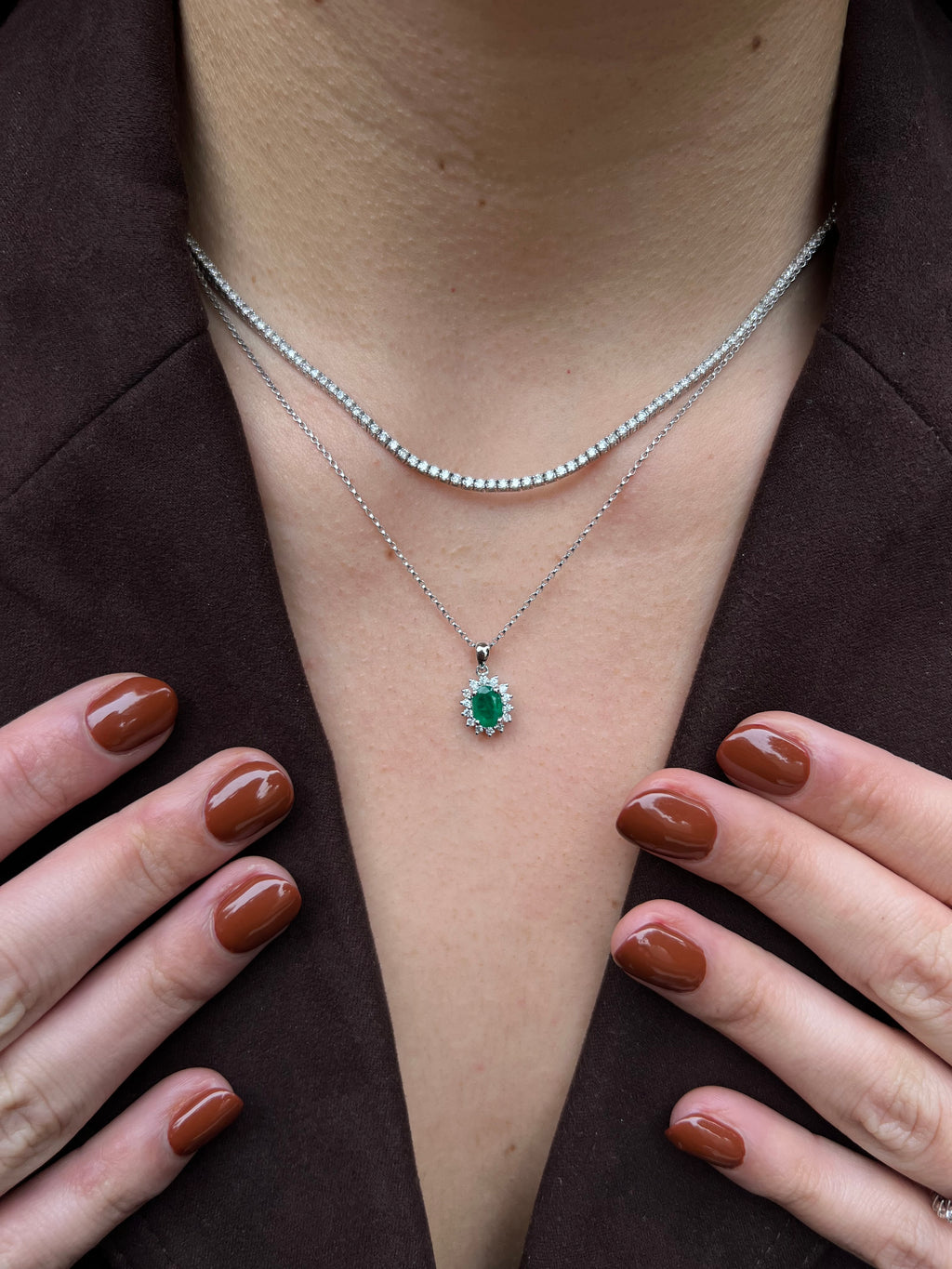 Collar Messier con Halo Oro 14K