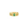 Anillo Rayado con Esmeralda
