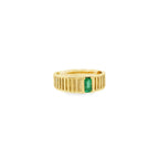 Anillo Rayado con Esmeralda