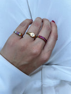 Anillo Buna con Piedras Baguette en Oro 14K