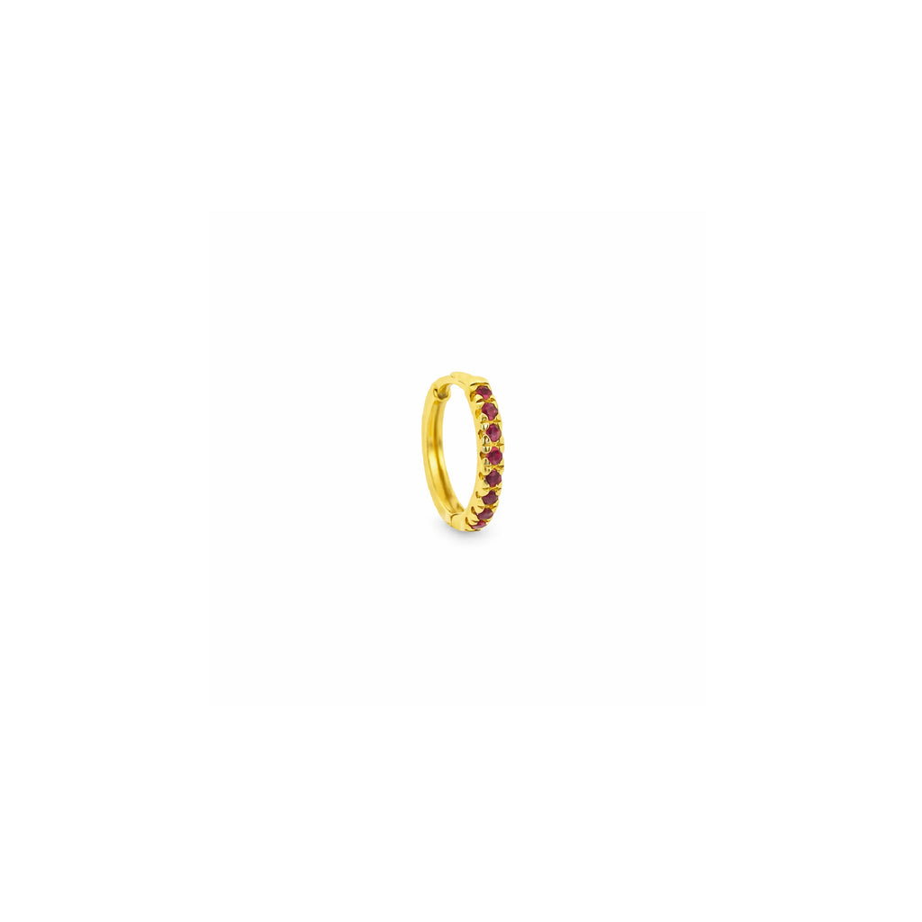Huggies con Piedras de Colores Oro 14k