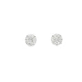 Aretes Ilusión Redondos Oro Blanco 14K