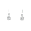Aretes Ilusión de Diamantes en Oro Blanco 18k