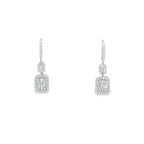 Aretes Ilusión de Diamantes en Oro Blanco 18k