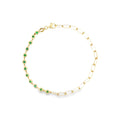 Pulsera Paper Clip con Esmeraldas en Oro 14K