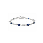 Pulsera Tennis de Diamantes y Zafiros Oro 14k